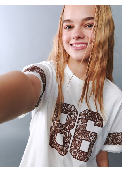 Yeni Sezon Bisiklet Yaka Genç Kız Tişört