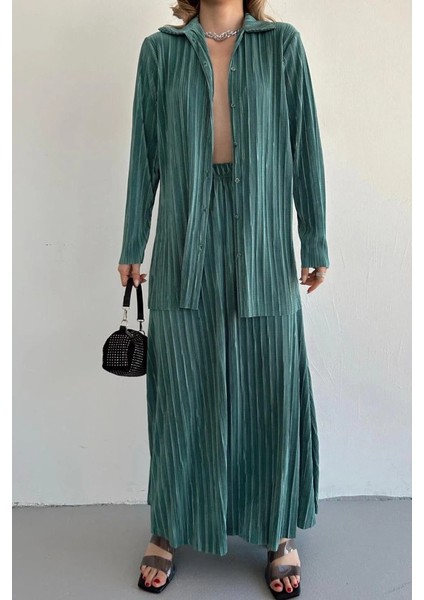 Mint Fitilli Gömlek ve Uzun Etek Takım fırsatları