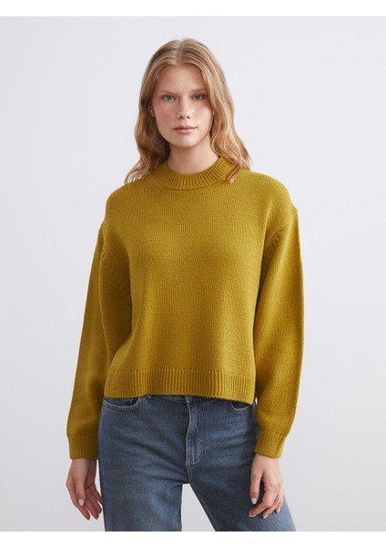 Yeni Sezon Bisiklet Yaka Oversize Kadın Triko Kazak