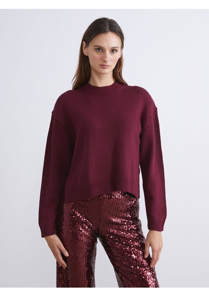 Yeni Sezon Bisiklet Yaka Oversize Kadın Triko Kazak