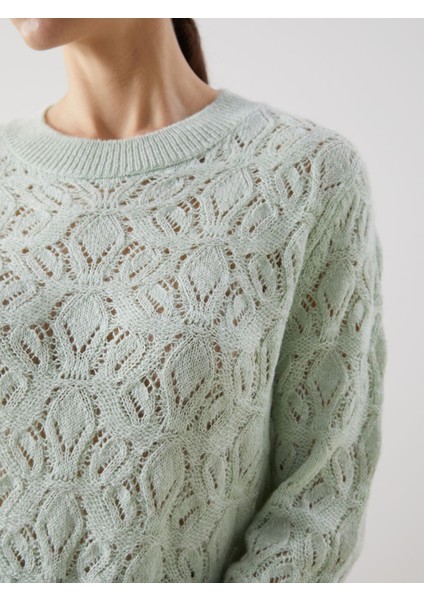 Yeni Sezon Bisiklet Yaka Ajurlu Kadın Triko Kazak modelleri