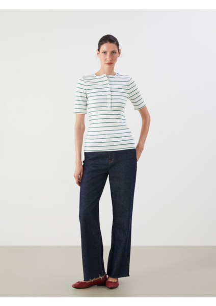 Yeni Sezon Bisiklet Yaka Çizgili Kadın Tişört fiyatları