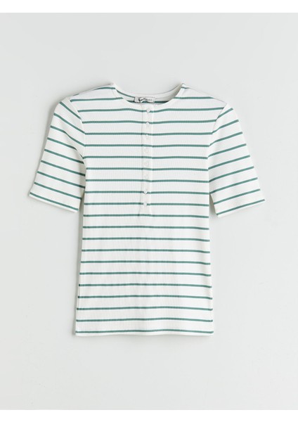 Yeni Sezon Bisiklet Yaka Çizgili Kadın Tişört indirimleri