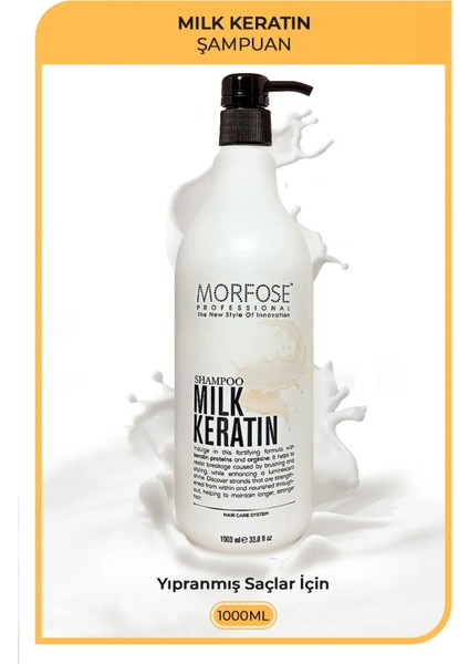Milk Keratin Şampuan 1000 ml - Besleyici Koruyucu Etki