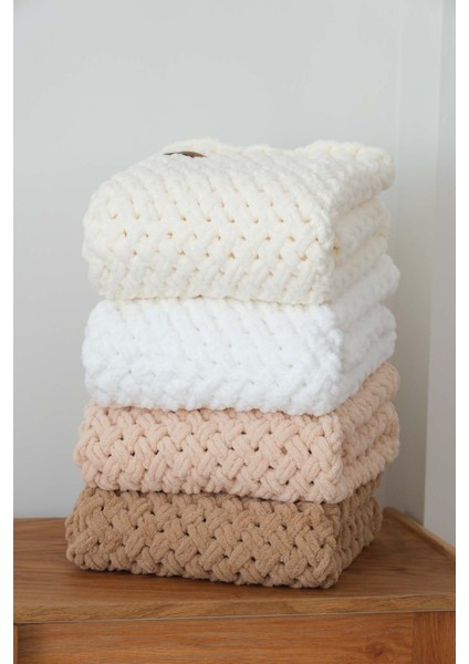 Yumuşak Bebek Battaniyesi 100x100cm Beyaz Unisex Alize Puffy Kundak Büyüleyici El Yapımı OEKO TEX Sertifika indirimleri