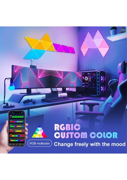LED Rgb Üçgen Duvar Işığı Kuantum Atmosfer LED Gece Işık Pıckup Ritm Arkakaştır Demoruz Oluzları, B, B (Yurt Dışından) modelleri