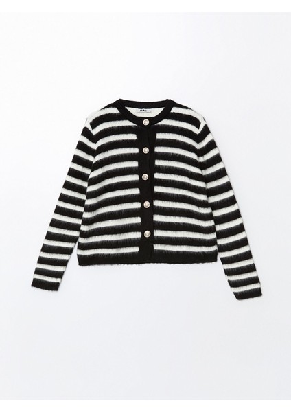 Yeni Sezon Bisiklet Yaka Çizgili Kadın Triko Hırka indirimleri