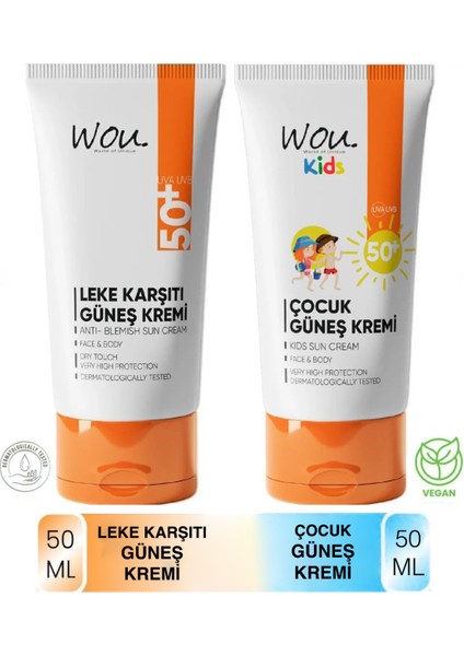 SPF50 Güneş Kremi 50ML & Yüksek Korumalı SPF50 Çocuk Güneş Kremi