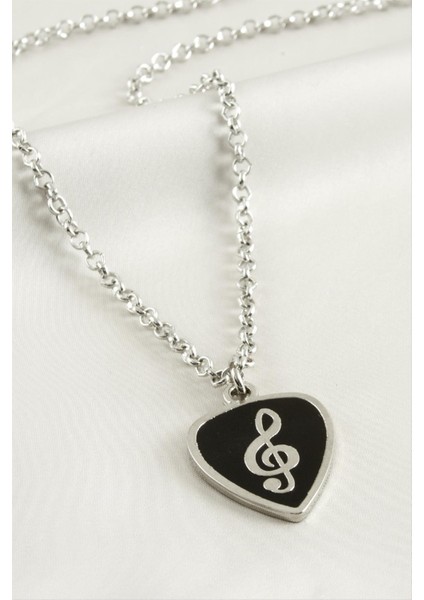 Ds-Derin Nota Erkek Kolye-Gümüş Rengi