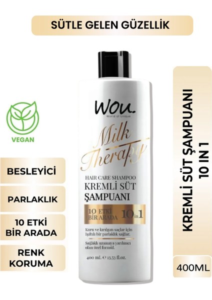 World Of Unique Milk Therapy Şampuan 400 Ml- Süt Proteinli, Kremli, Besleyici 10 Etki Bir Arada Şampuan