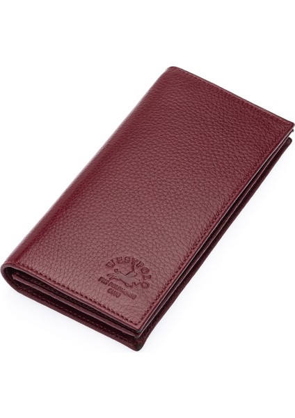 Bol Kart Bölmeli Hakiki Deri Kağıt Para ve Telefon Bölmeli Uzun Unisex Cüzdan - Bordo fiyatları