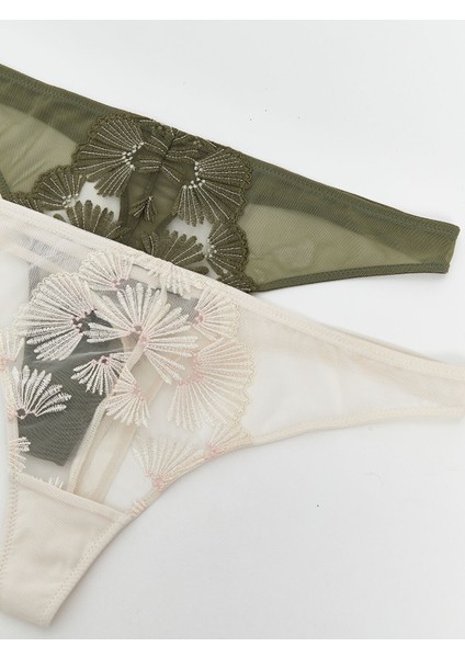 Yeni Sezon Dantelli Fantezi Tanga Külot 2'li modelleri