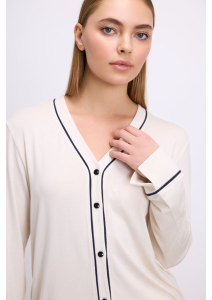 11614 Bayan Pijama Takım -Laciv - -- S