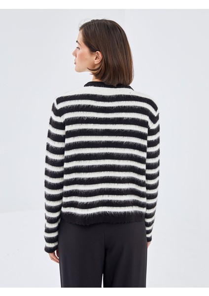 Yeni Sezon Bisiklet Yaka Çizgili Kadın Triko Hırka fırsatları