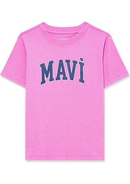 Mavi Logo Baskılı Pembe Tişört 7610109-71033