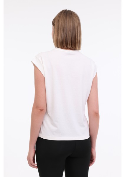 Wl Pelyaf 11KT71 5fx Ekru Kadın Kısa Kol T-Shirt