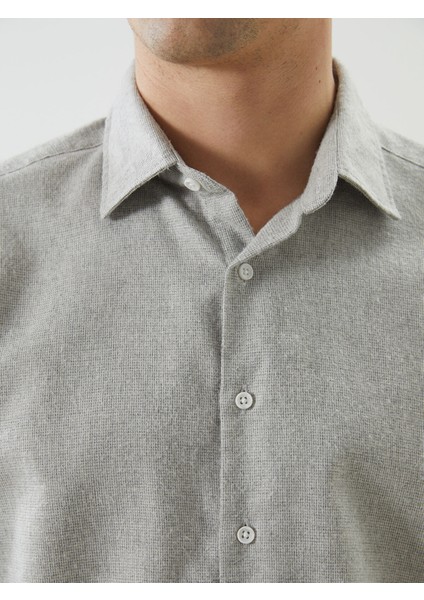 Yeni Sezon Regular Fit Uzun Kollu Armürlü Erkek Gömlek modelleri