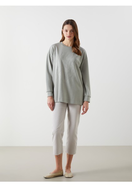 Yeni Sezon Bisiklet Yaka Kadın Sweatshirt Tunik fiyatları