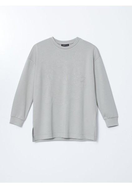 Yeni Sezon Bisiklet Yaka Kadın Sweatshirt Tunik indirimleri