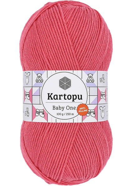 1 Adet Baby One Tüylenmeyen El Örgü Ipi Yünü Pembe K254