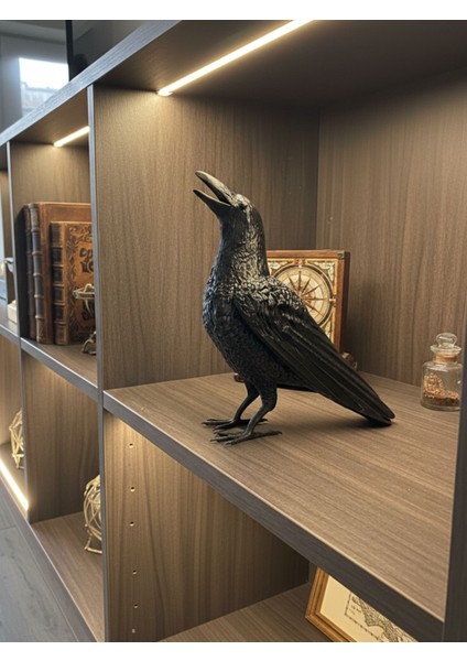 Premium Siyah Karga Figürü Dekoratif Obje Biblo Heykel fiyatları
