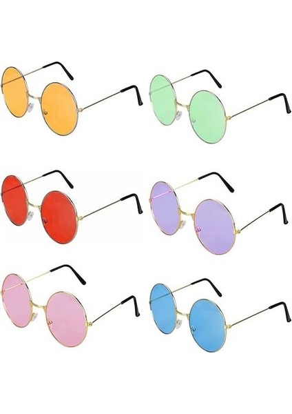 Renkli Lennon Retro Imaj Gözlükleri 6 Renk 6 Adet fiyatları