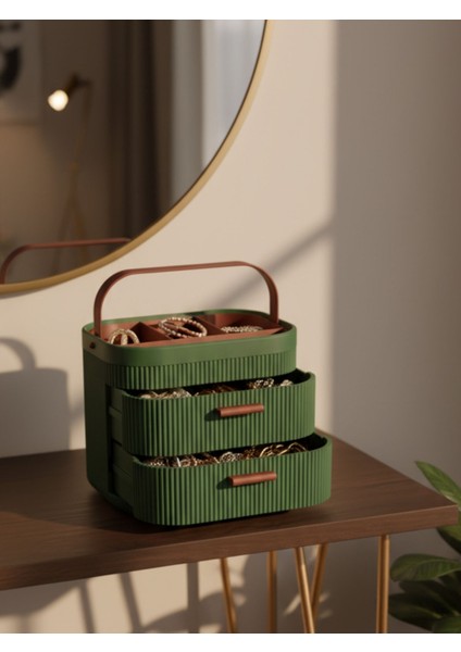 Minimalist Modern Estetik Takı Organizeri Kutusu Çok Katmanlı Çekmeceli fırsatları