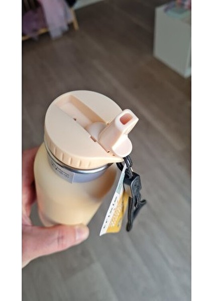 500ML Unicorn Su Şişesi Sızdırmaz Tasarım Bej Renk Çocuklar İçin Taşınabilir