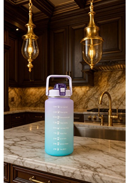 Motivasyon Matara 2000 ml BPA İçermeyen Plastik Tasarım Hafif ve Dayanıklı