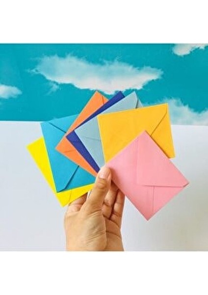 Renkli Mini Zarf 7x9 cm 100 Adet Farklı Renk Seçenekleri ile Eğlenceli Tasarım fiyatları