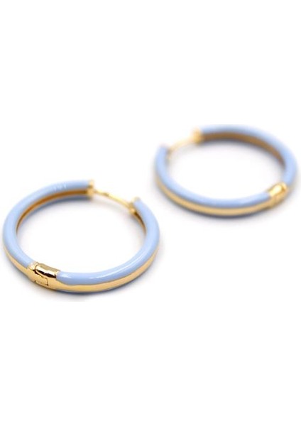 Mineli Halka Küpe - Açık Mavi fiyatları