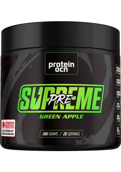 PRE-WORKOUT SUPREME Yeşil Elma - 280g - 20 servis