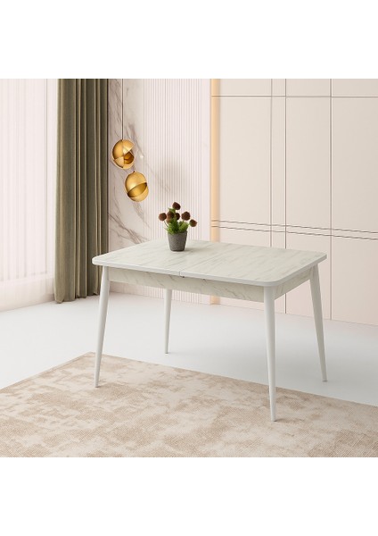 Hg Marmo Ortadan Açılır Büyüyen Yemek Masası Mermer Desenli 70X120CM Sadece Masa Fiyatıdır