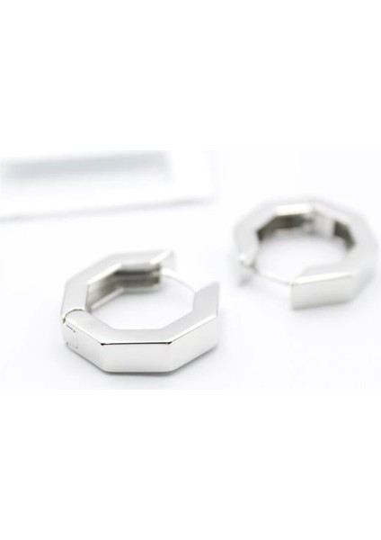 Sekizgen Küpe - Gümüş