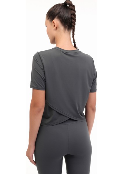 WL 11UUR24DP3300 YOG 5PR Gri Kadın Kısa Kol T-Shirt