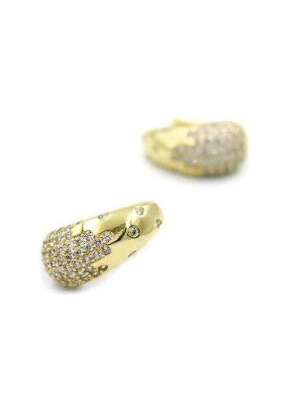 Damla Taşlı Küpe - Altın