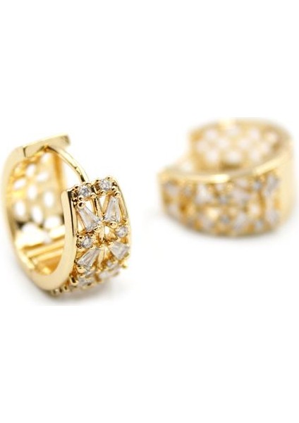 Taşlı Halka Küpe - Altın fiyatları