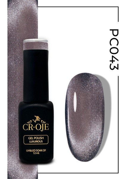 Kalıcı Oje Korean Cat Eye, Inci Tanecikli Manyetik Cat Eye / Kedi Gözü PC043 (12 ML)