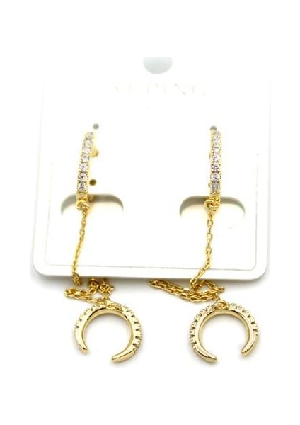 Zincirli Halka Küpe - Altın