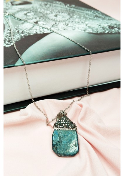 Lapis Doğal Taşı Zincirli El Yapımı Kolye Uç: 3 cm Zincir: 20 cm Kutulu fiyatları