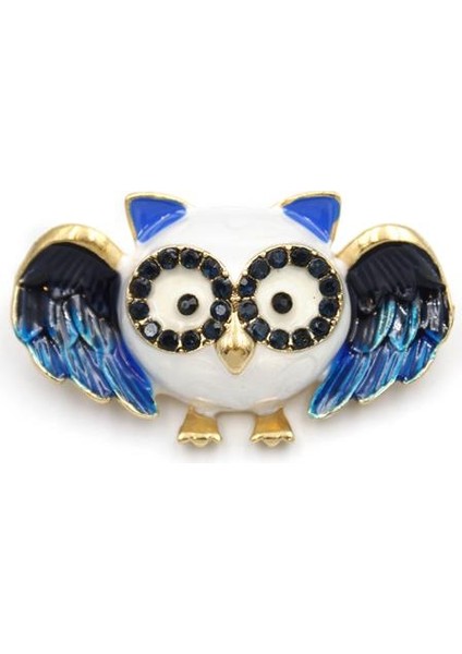 Baykuş Broş - Mavi