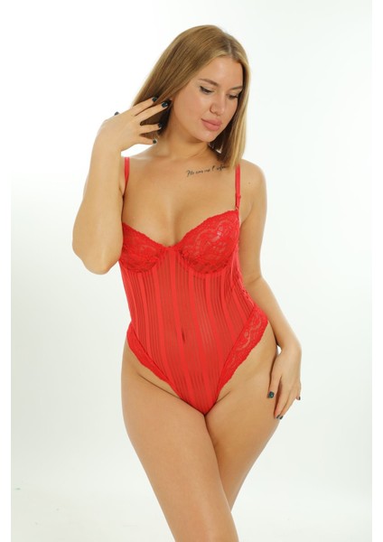 Kırmızı Çizgili Bodysuit fiyatları