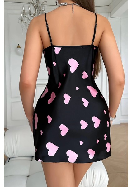 Pembe Kalp Desenli Saten fırsatları