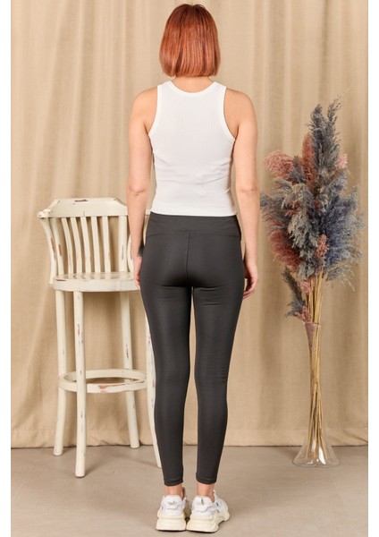 Kadın Yüksek Bel Şardonlu Tayt