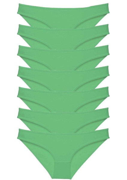 7 Adet Süper Eko Set Likralı Kadın Slip Külot Yeşil