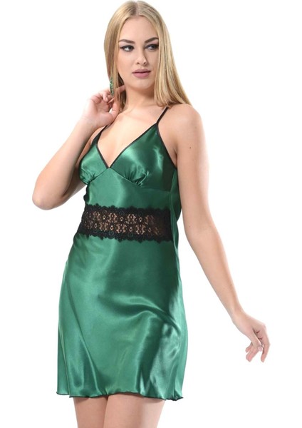 Yeşil Saten Gecelik