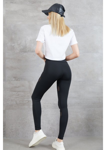 Kadın Tül Detaylı Tayt modelleri