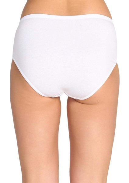 4 Adet Tutku Kadın Yüksek Bel Bato Ince Lastik Külot Beyaz modelleri