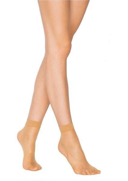 Fit 15 Soket Ince Parlak Kısa Çorap Ten