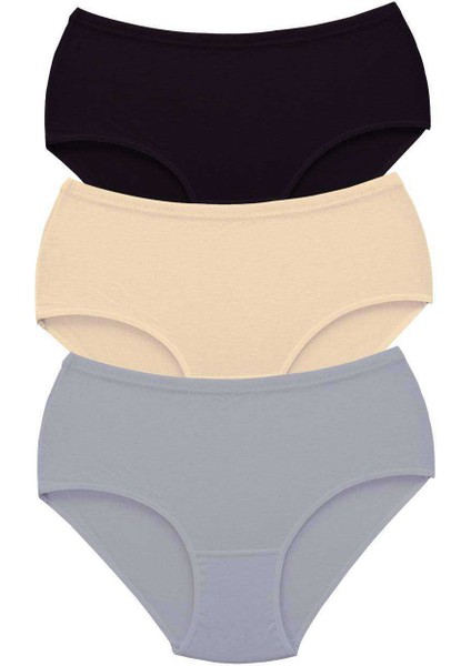 3 Adet Tutku Kadın Yüksek Bel Bato Kalın Lastik Külot S4